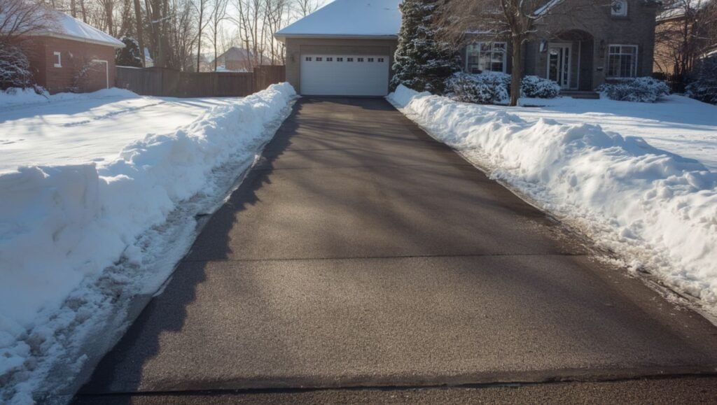 Snow Removal Prices in Regina Freshly cleared residential driveway after snow removal in Regina