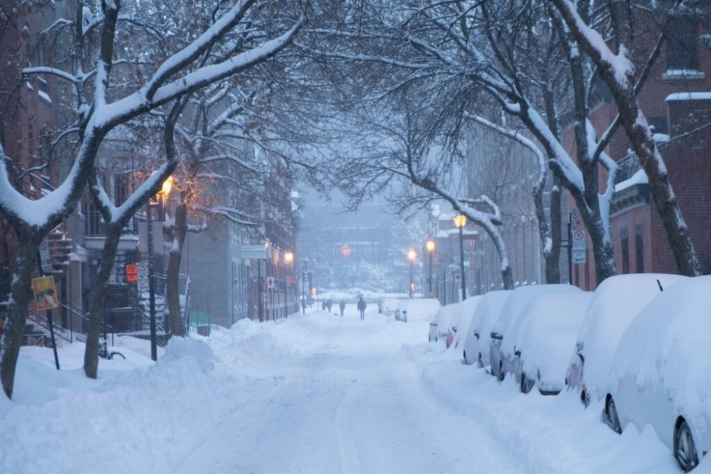 Snow Removal in Cathedral, Regina snow covered commercial