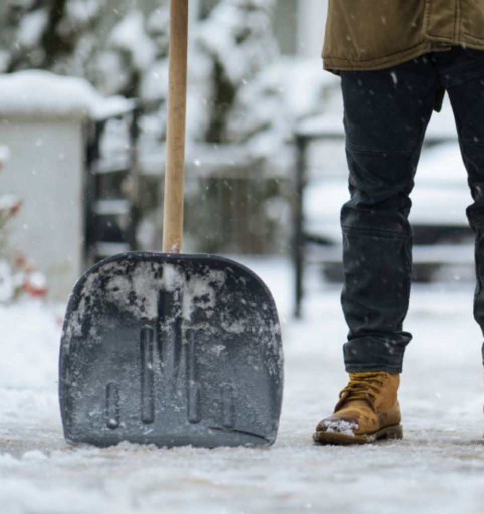 Snow Removal in Balgonie, SK Shovels are for finishing touches to the snow clearing.